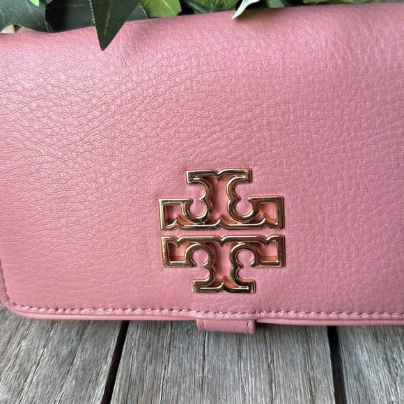 Tory Burch Rose w/Gold (Pink Magnolia Britten) Soft Leather Wallet/Wristlet - Picture 2 of 15